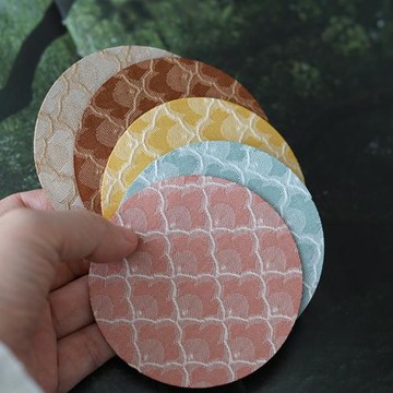 歸云居 圓形織錦小茶墊 中式傳統紋樣布藝小杯墊壺墊 知舍出品