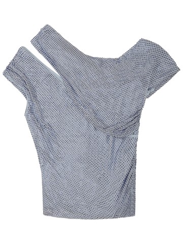 self-portrait asymmetrical top with rhinestones