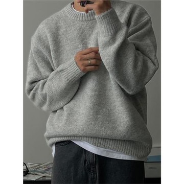 SSUMENAM「老錢風  深秋穿搭」棕色毛衣男秋冬保暖休閑百搭針織衫