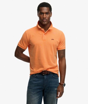 Superdry Men's Classic Pique Polo Shirt Orange Size: M