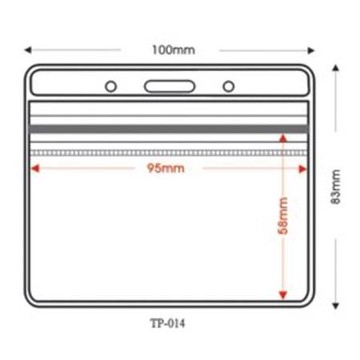 橫式透明夾鍊識別證套TP-014/寬95x高58mm