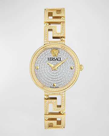 28mm Greca Goddess Bracelet Watch with Diamonds