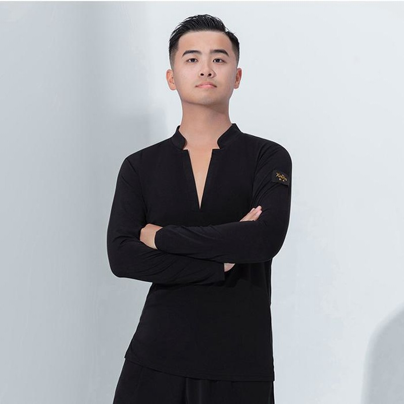SusanSandyLi] 社交ダンス メンズラテンシャツ Vネック 競技用
