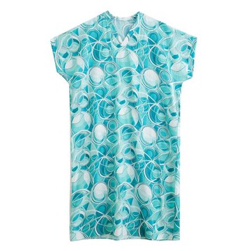 薄款夏季v領薄棉麻大碼寬松文藝度假風沙灘裙復古遮肉長款袍子