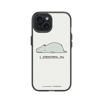 iPhone 15 Clear 酷墨灰 - ilovedoodle (Lim Heng Swee) - I Hippopotamiss You 河馬