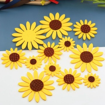 仿真 太陽花 向日葵 花朵 無紡布貼 手工DIY 髮飾 材料 飾品 配件 教室 墻貼