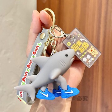 *臺灣出貨*爆款創意 山海經 鑰匙扣 掛件 搞怪抽象鯊魚木棍書包包掛飾鑰匙鏈配飾超熱銷 山海經惡搞公仔 惡搞卡通 生日禮