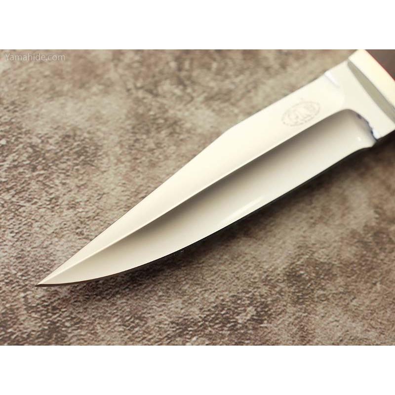 横山 哲夫 作 0001 ニューヨークスペシャル マルーンリネン  シースナイフTetsuo Yokoyama Custom knife