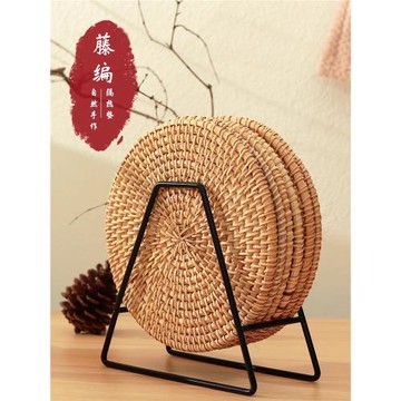 藤編隔熱墊家用創意編織杯墊碗墊防燙盤墊桌墊鍋墊餐桌墊餐墊墊子