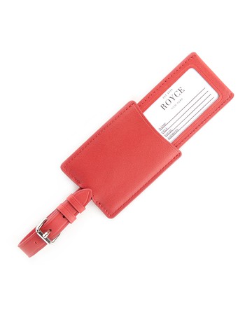 Monogrammed Leather Retractable Luggage Tag