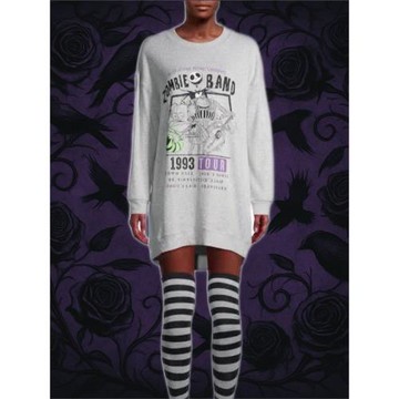 迪啥尼圣誕夜驚魂骷髏杰克僵尸哥特搖滾超柔軟下半身消失針織毛衣