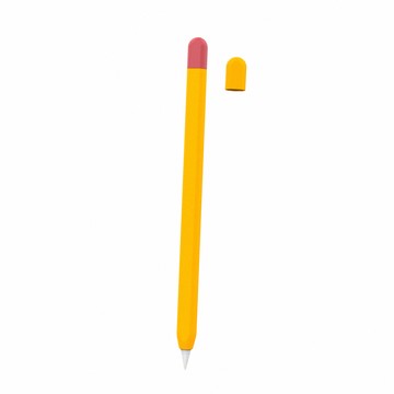 AHAStyle Apple Pencil 2代/Pro 超薄筆套 矽膠保護套 兩色上蓋撞色款 橘黃色+紅色