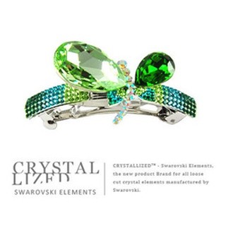 新光飾品-藍色妖姬蜻蜓形水晶髮飾