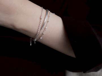 925純銀 迷你珍珠圓珠 字母刻字 手鍊 免費送禮包裝