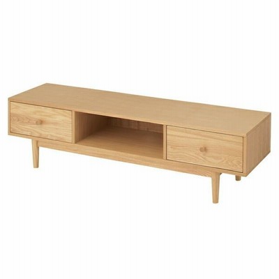 テレビ台 ローボード 天然木 アッシュ材 引出し 2杯 幅150cm （ テレビボード TV台 TVボード AV収納 AVボード テレビラック 北欧風 ）