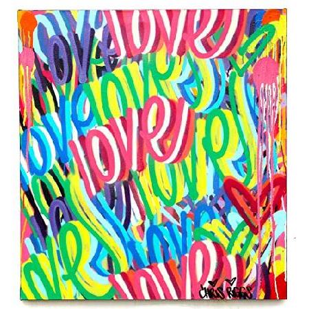 Chris Riggs art 39 x 36 Love original painting street art