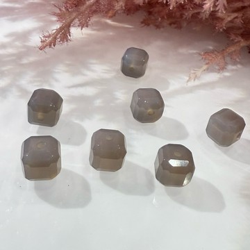 💕 𝓒. 𝓣 晶寶💕煙紫瑪瑙 煙紫瑪瑙方糖 設計 diy 單珠 散珠 8.3mm