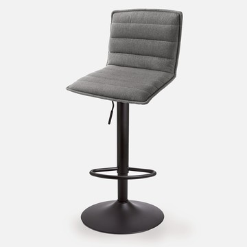 (組合) 特力屋 萊特磨砂黑吧台椅－條紋深灰坐墊