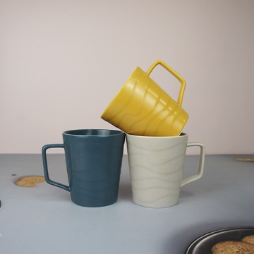 zero原點居家 簡棱系列-馬克杯 300cc 咖啡杯 水杯 情侶馬克杯 早餐杯 三色任選