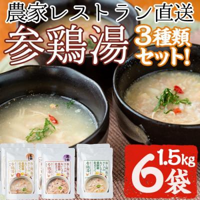 ふるさと納税 日置市 サムゲタン3種6袋詰め合わせセット(250g×6、計1.5kg)