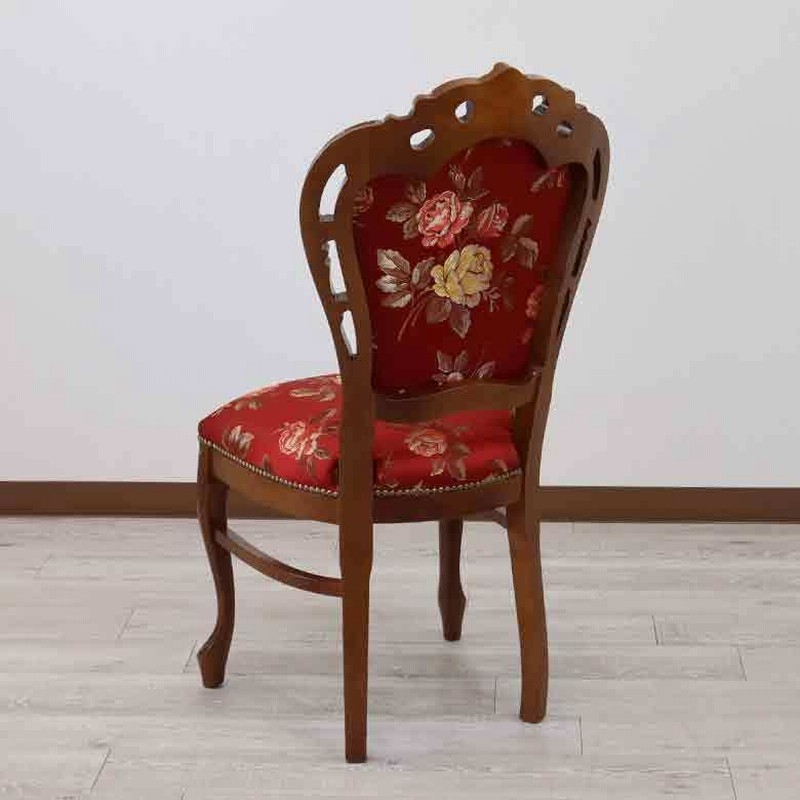 イタリア ダイニングチェア レッドローズ 猫脚 椅子 イス 木製