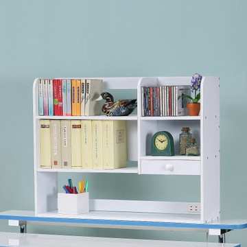 《C&B》桌上型附插座置物書架