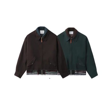 24AW Kolor 阿部潤一 日系寬松廓形疊層拼接翻領羊毛呢夾克外套