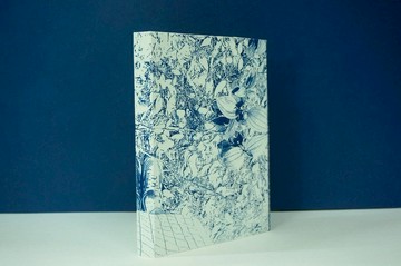 地上落花 生長  彩色 草地 日光顯影 藍曬藍印 手帳 手工筆記本