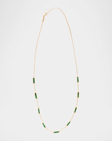 Bar Chain Necklace with Gemstones