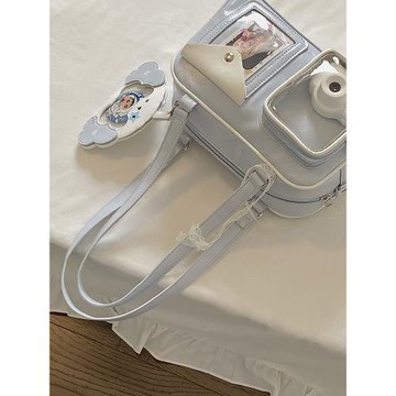 準備上岸的錢一波|二次元小食量藍白色10cm娃卡包斜挎痛包單肩包