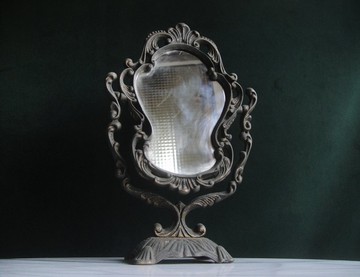 【老時光 OLD-TIME】早期二手歐洲老銅桌鏡