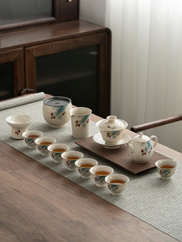 小院遇見 中式陶瓷功夫茶具泡茶套裝辦公室會客茶壺茶杯禮盒裝