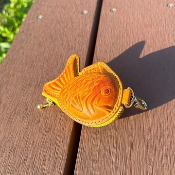 皮革鯛魚燒造型零錢包