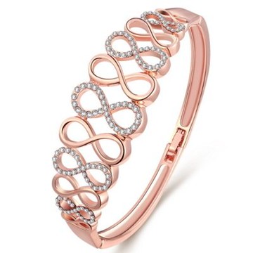 純銀手環 鍍18K金鑲鑽手鍊-時尚典雅精美鏤空母親節生日禮物女飾品73cf49【獨家進口】【米蘭精品】