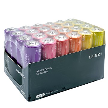 Cuktech 鹼性3號電池 B08 彩色環保鹼性電池  1組  24顆