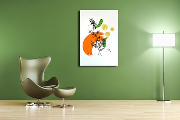 植物掛畫布手繪 幾何藝術 極簡主義