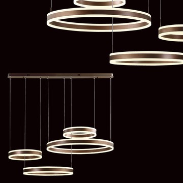 LED三色變光咖啡色吊燈 40-70791