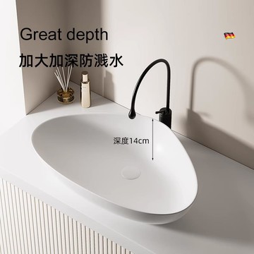 台灣公司貨 免運 奶油風陶瓷三角形臺上盆家用洗手盆單盆衛生間大容量洗臉盆洗手池 快速發貨