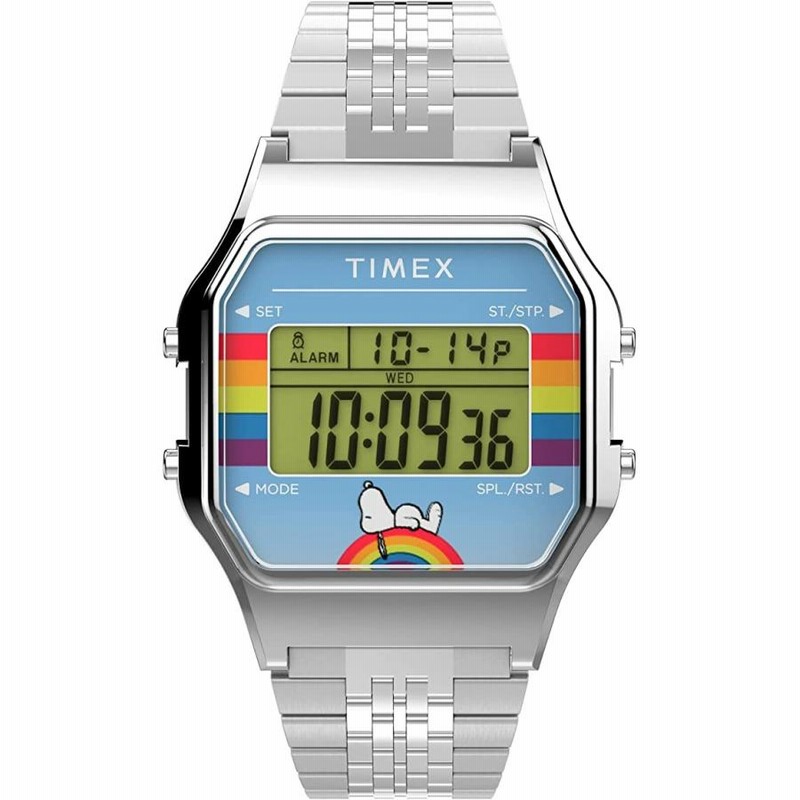 即納 TIMEX タイメックス 腕時計 クォーツ T80 34mm Peanuts Pride スヌーピー TW2V61300 シルバー 海外モデル  リストウォッチ | LINEブランドカタログ