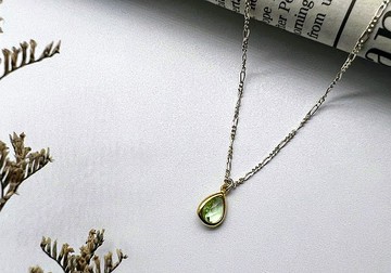 | 誕生石系列 8月 |橄欖石|925銀/14K包金項鍊  雙面戴 生日 禮盒