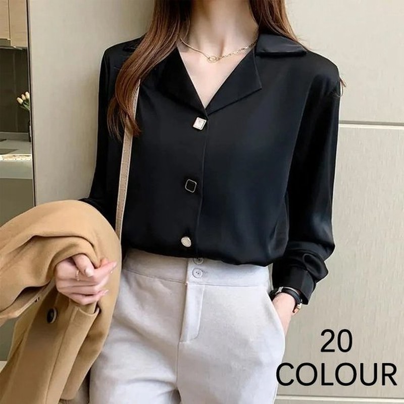 22韓国ファッションシフォンシャツファッション 肌触り柔らか女性長袖ゆとりブラウスレディース 春ブラウス 着痩せ 通勤 Ol 通販 Lineポイント最大get Lineショッピング