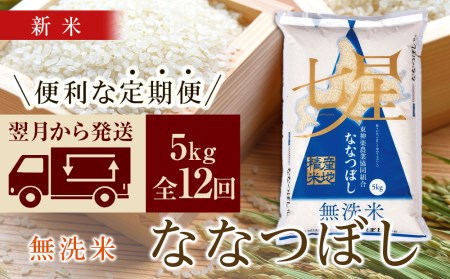 ＜新米発送＞ななつぼし 5kg 《無洗米》全12回