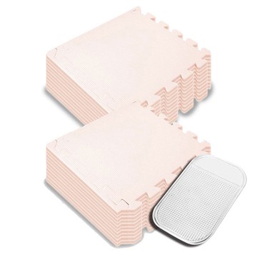 DING DONG PET 寵物拼圖墊 20片 + 防滑墊 1片  30 x 30 x 1.2 cm  淺粉色