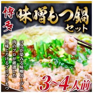 ふるさと納税 博多味噌もつ鍋 3〜4人前セット [a0436] 株式会社Meat Plus ※配送不可：離島添田町 ふるさと納税 福岡県添田町