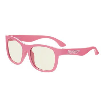 BABIATORS 方框系列兒童款抗藍光眼鏡 PC高強度鏡片 EP彈性可彎曲鏡框 附眼鏡防塵套和拭淨布  粉紅公主  6歲以上