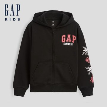 【GAP】兒童Gap × ONE PIECE航海王VintageSoft連帽外套-經典黑(1179964)