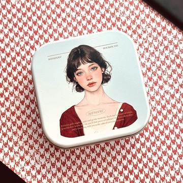 金屬鐵盒 + 女孩貼紙 22種 (anns note) 復古道具儲物櫃