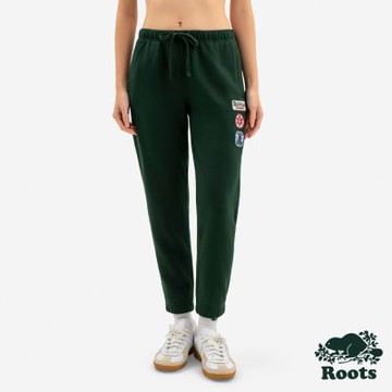 Roots女裝- WINTER WONDERLAND 棉褲-深綠色