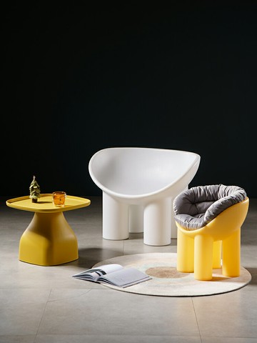 北歐創意家用大象腿兒童沙發設計師休閑寶寶靠背塑料椅子客廳矮凳