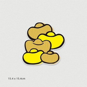 佳墨玻璃靜電貼-發財 ESB25-03